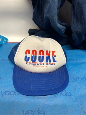 D&G Blue and White Sportswear Cap with Red Accent Logo vintage